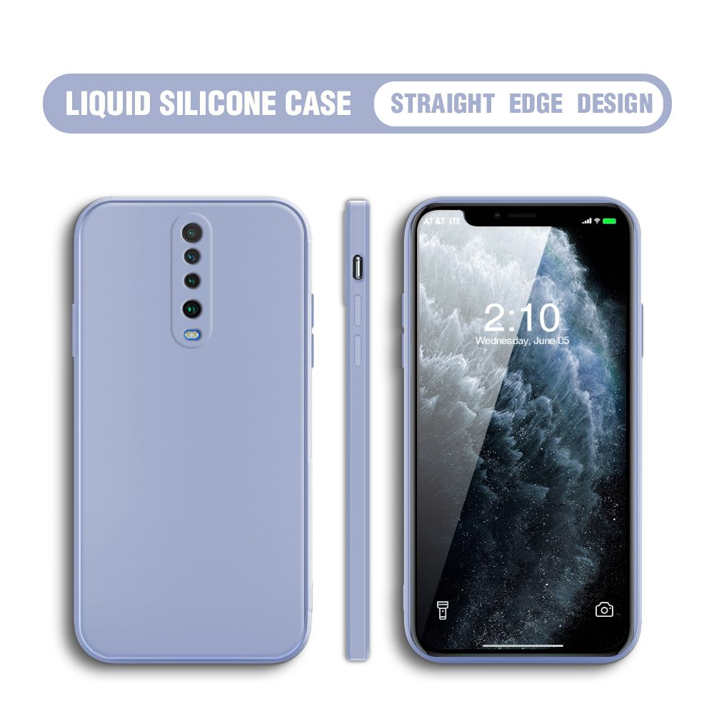 Jizetin for Xiaomi Poco X2 / Redmi K30 Case Thin Soft Luxury Square Liquid Silicone Phone Case Candy Cover