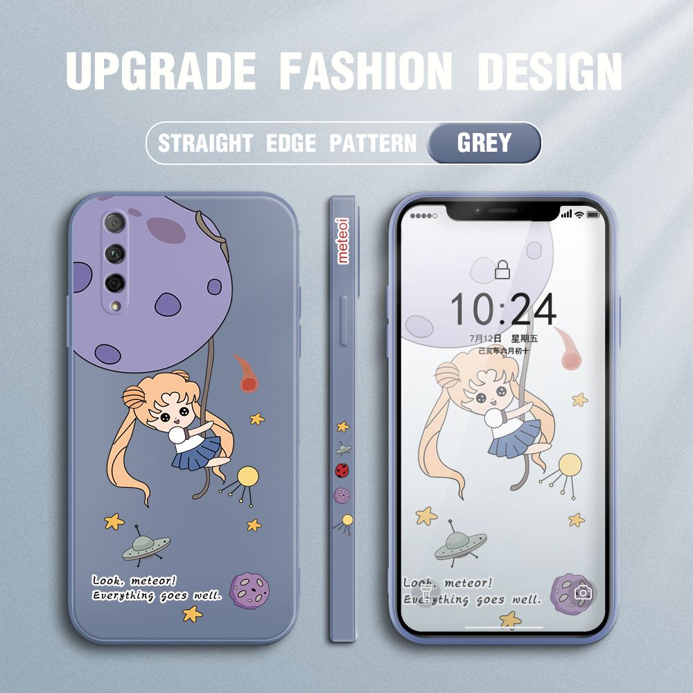 UCUC for Huawei Y9S / Honor 9X Pro Back Cover Beauty Warrior Ultra Thin Soft Luxury Square Multicolor Liquid Silicone Phone Case