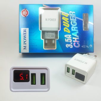 M Power Fast Charger Quick Charger Qualcomm 3.5 with Voltage And Current Show Meter  Charger & Cable কুইক চার্জার