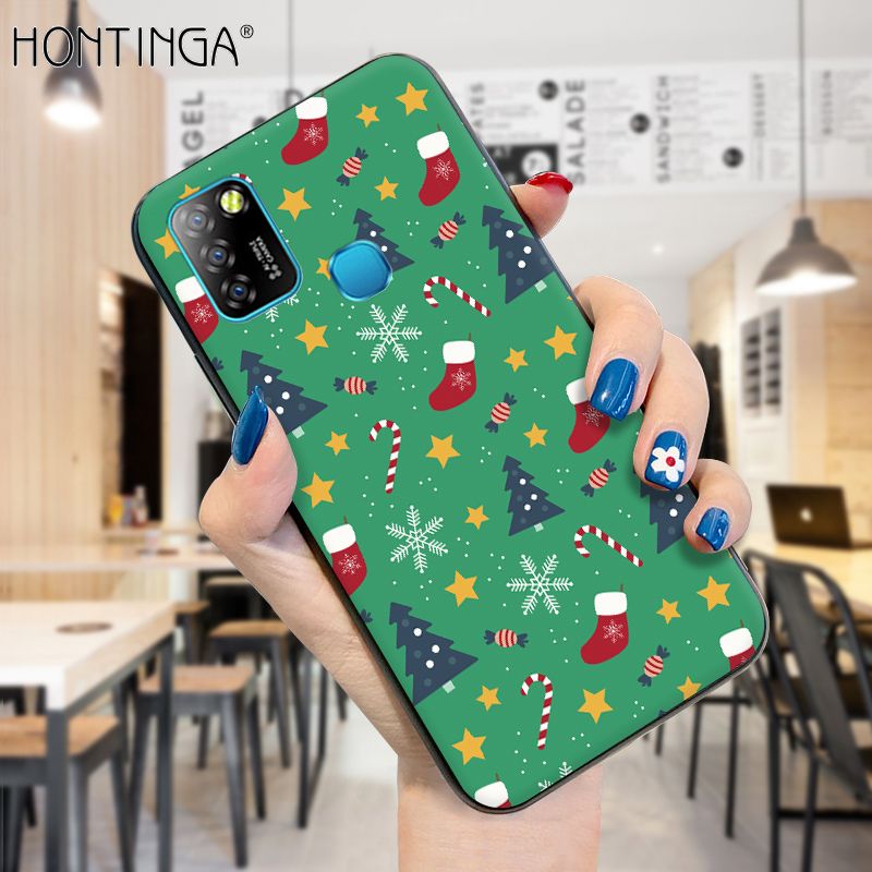 Hontinga for Infinix Smart 5 Case Merry Christmas Gifts for Girls Boys Phone Cover Shockproof Soft Silicone TPU Cases