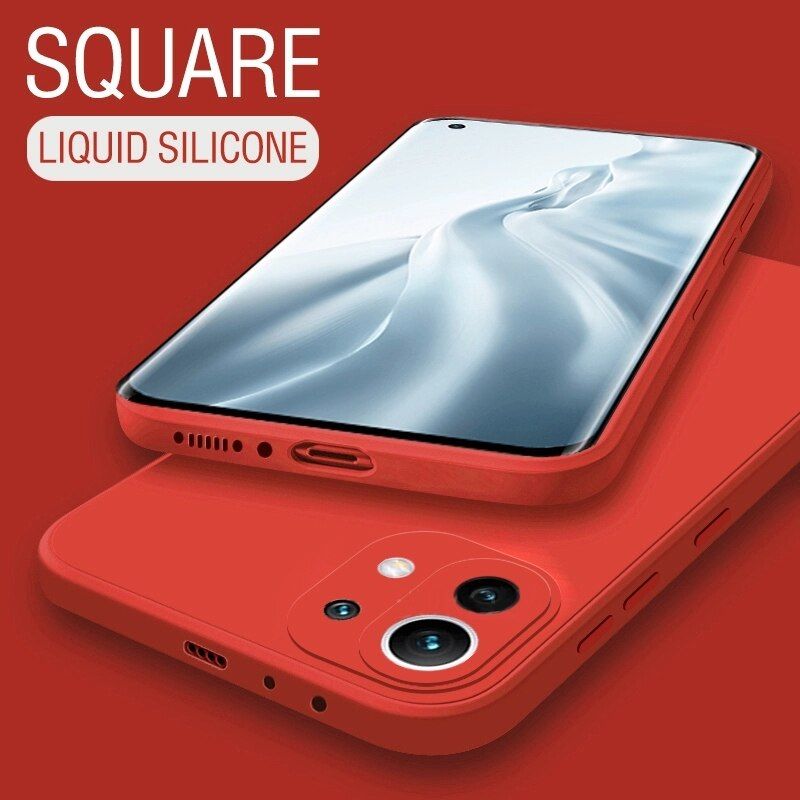 Luxury  Square Soft  Silicone Case For Xiaomi Mi 11 10T Pro 10 Lite 9 SE Poco F3 Redmi K40 9A Note 9 9S 9T 8 Cover