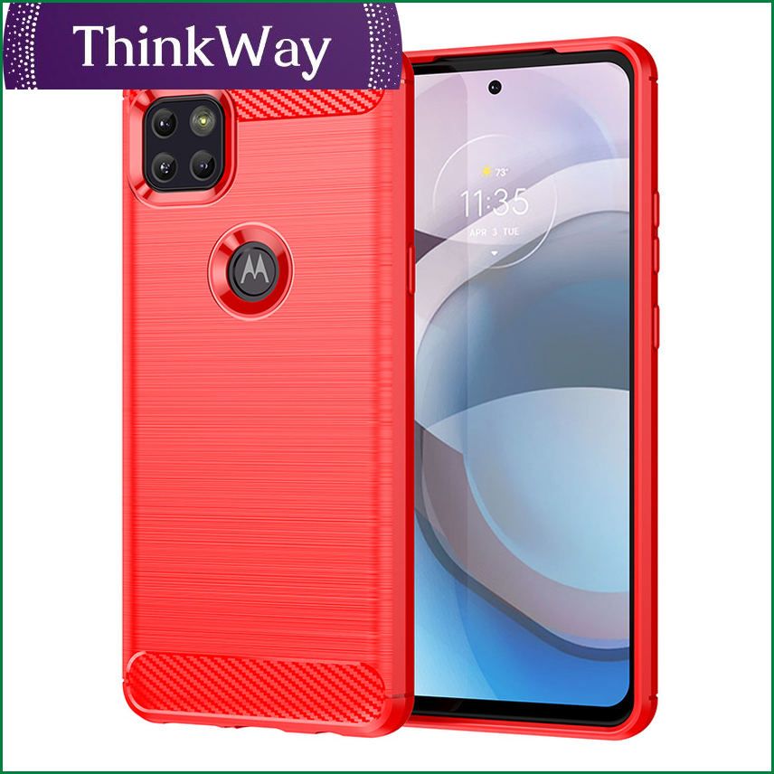 For Motorola One 5G Ace Case Bumper Rubber Silicon Carbon Fiber Cover For Motorola One 5G Ace Case For Moto One 5G Ace Case 6.7