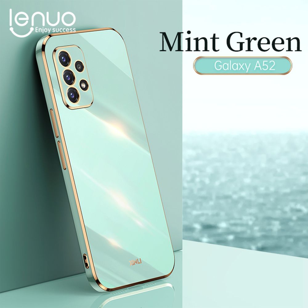Luxury 6D Plating Soft Casing Silicone Square Frame Phone Case For Samsung Galaxy A52 / A52s Phone Case Shiny Bling Back Cover Coque