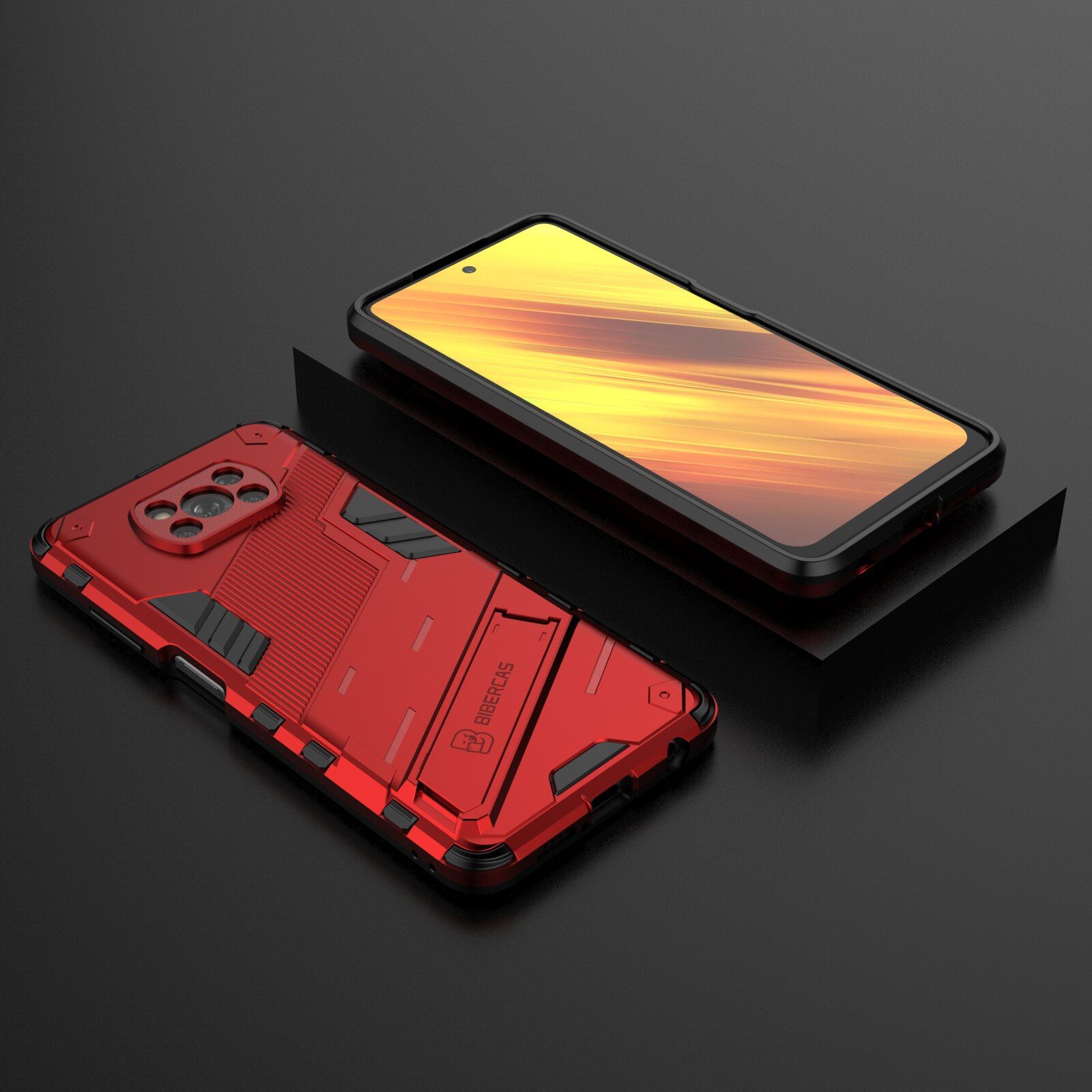 Armor Shockproof Phone Case For Xiaomi Redmi Poco Note 9S 11 9 X3 Pro Max NFC Colorful Bracket Rugged Anti-Fall Protection Cover