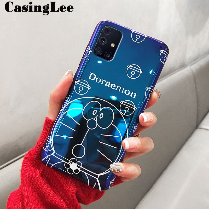 Protect Cover For Samsung Galaxy M51 Case Cute Doraemon Shockproof Cartoon Design Couple Full Protection Phone Cases Samsung M51 Back Cover