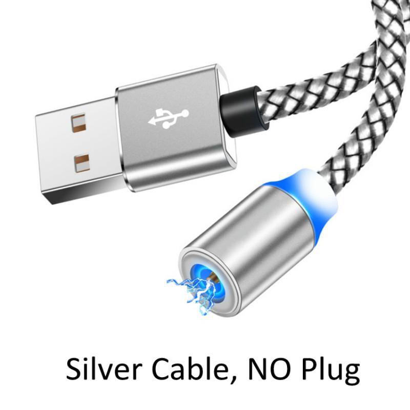 3A Fast Charger LED Magnetic data cable 540 Rotate Micro USB Charging line For type-c android iPhone X XS Max 11 8 7 Samsung