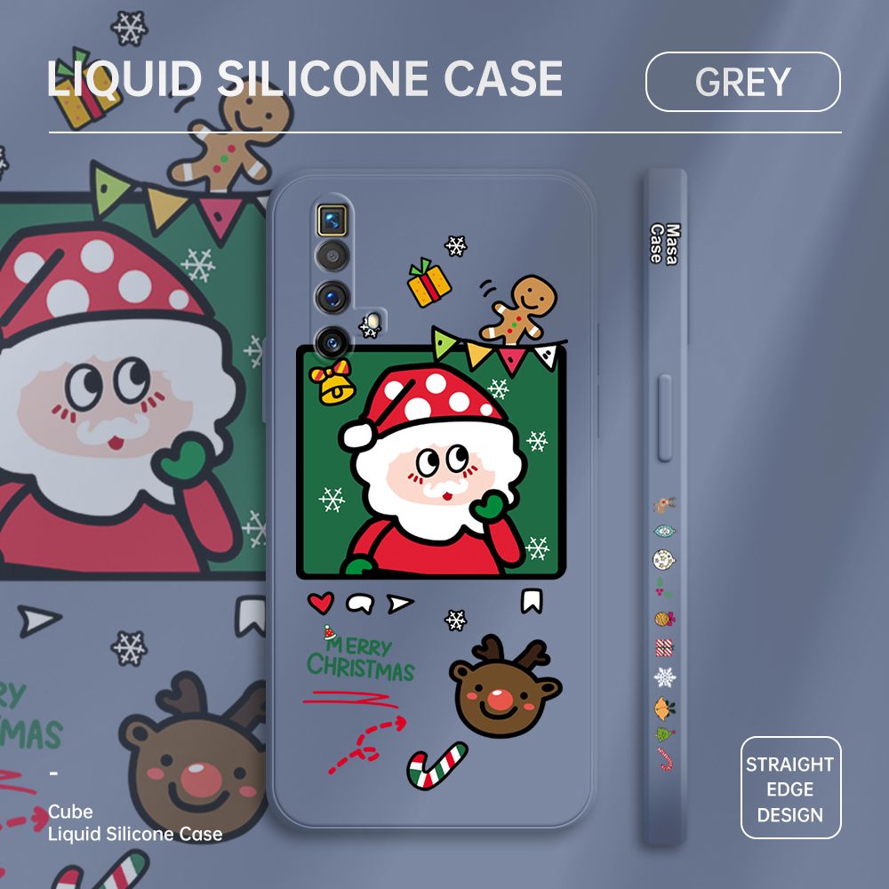 ZeroQiQi for Realme X3 SuperZoom Case Santa Claus Christmas Gifts Side Printing Cases Soft Liquid Silicone Phone Cover