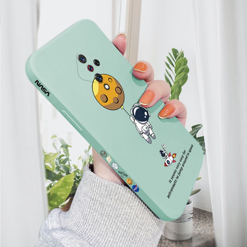 AMORVOR for Vivo S1 Pro Back Cover Cartoon Astronautn Side design Soft Case Liquid Silicone Phone Cases