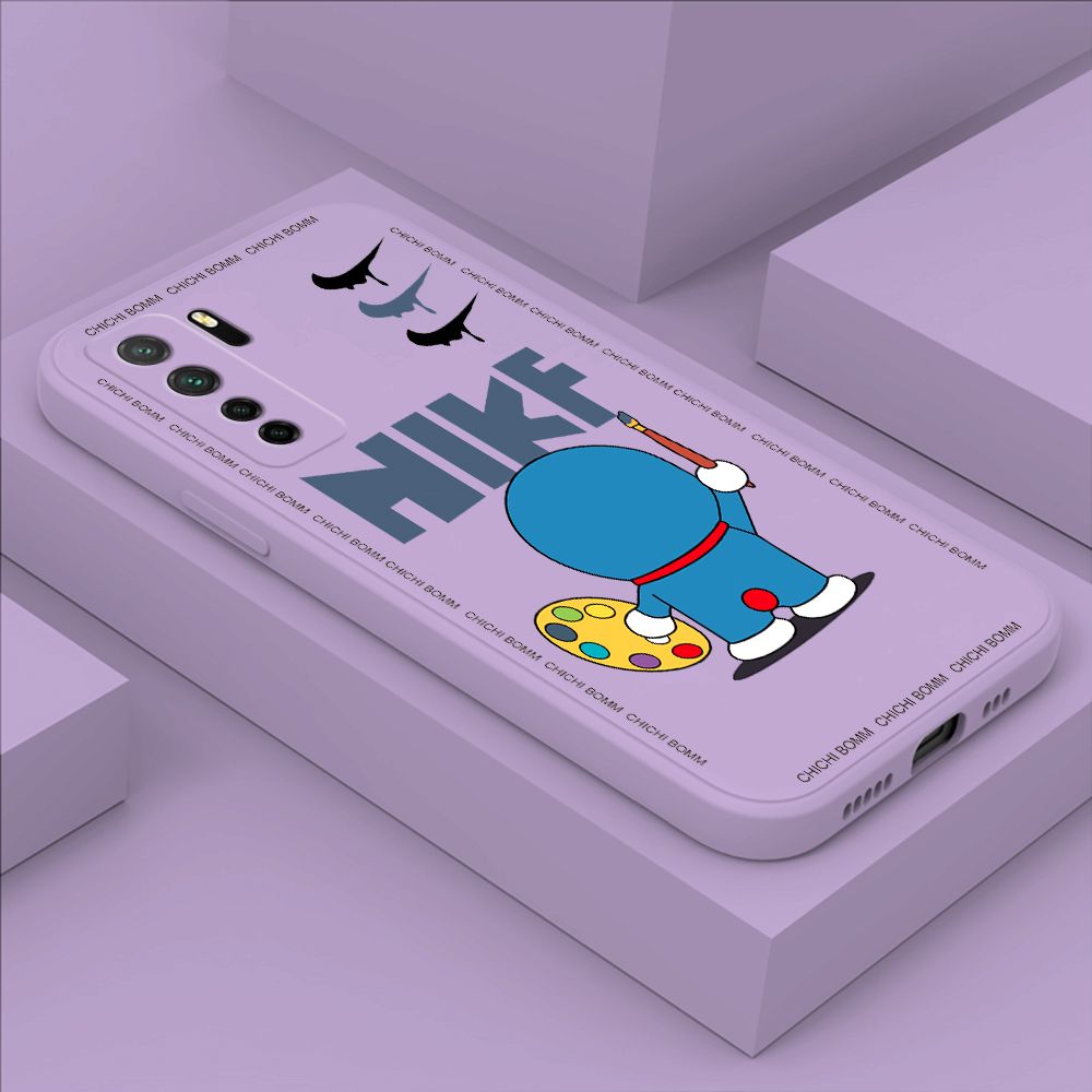 Hontinga for Huawei Nova 7 SE Case Fashion Cat Phone Case Phone Case Soft Square Edge Silicone Cases Full Lens Cover Shockproof Protection Cover