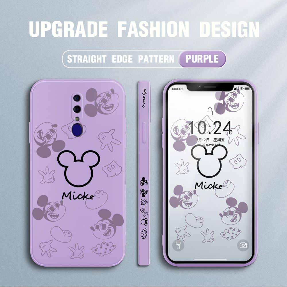 Jizetin for OPPO F11 Case Creative Printing Pattern Side Design Phone Case Square Edge Pattern Liquid Silicone Cases Full Cover Camera Shockproof Protective Case