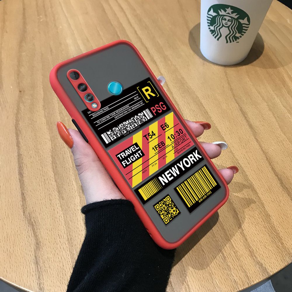 Jizetin for Huawei Nova 4 Back Cover Stripe Air Ticket Mobile Phone Case Ultra Thin Full Lens Protection Phone Case for Boy