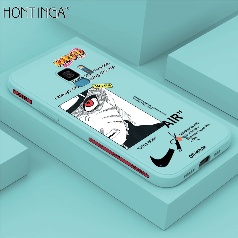 Hontinga for Samsung S9 Case Side Design New Anime Naruto for Boys Back Cover Soft Square Edge Pattern Liquid Silicone Trend Phone Cases