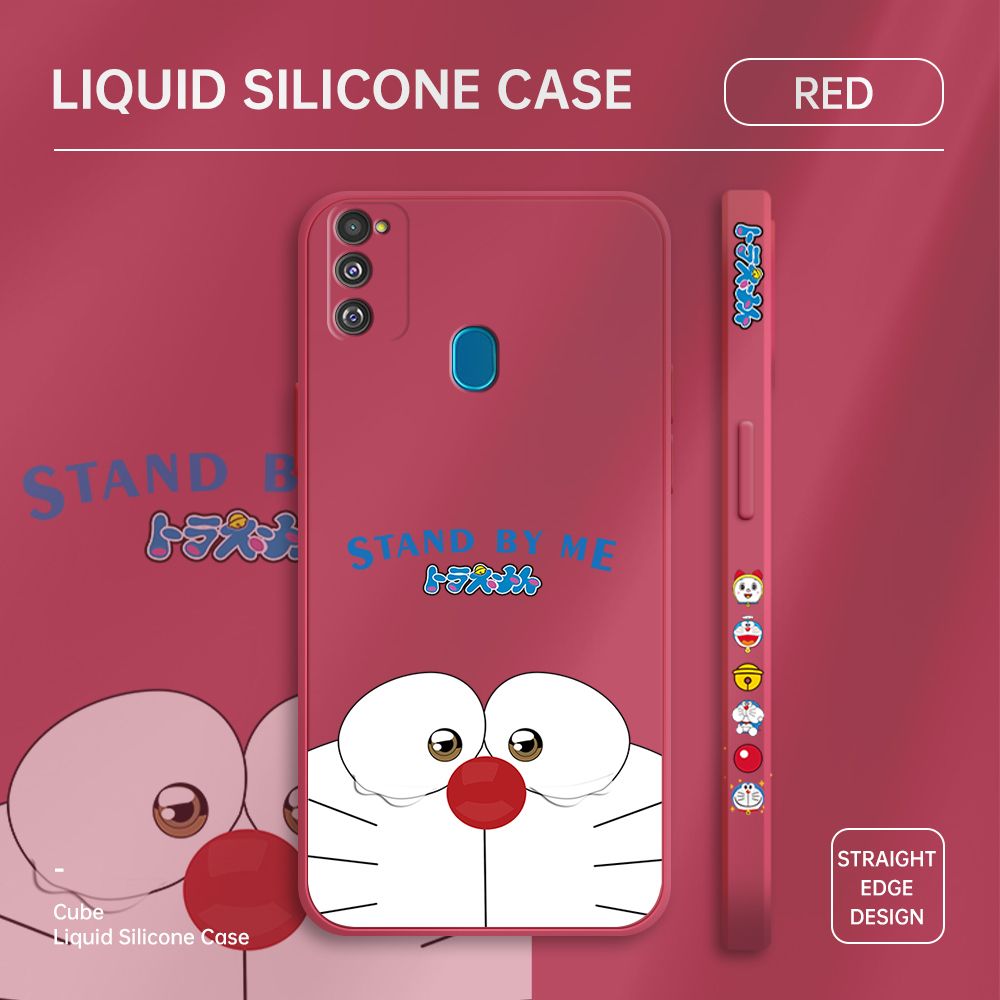 ZeroQiQi for Samsung M21 Case Cartoon Weeping Cat Phone Cover Soft Full Lens Protection Casing Ultra Thin Soft Liquid Silicone Phone Cases