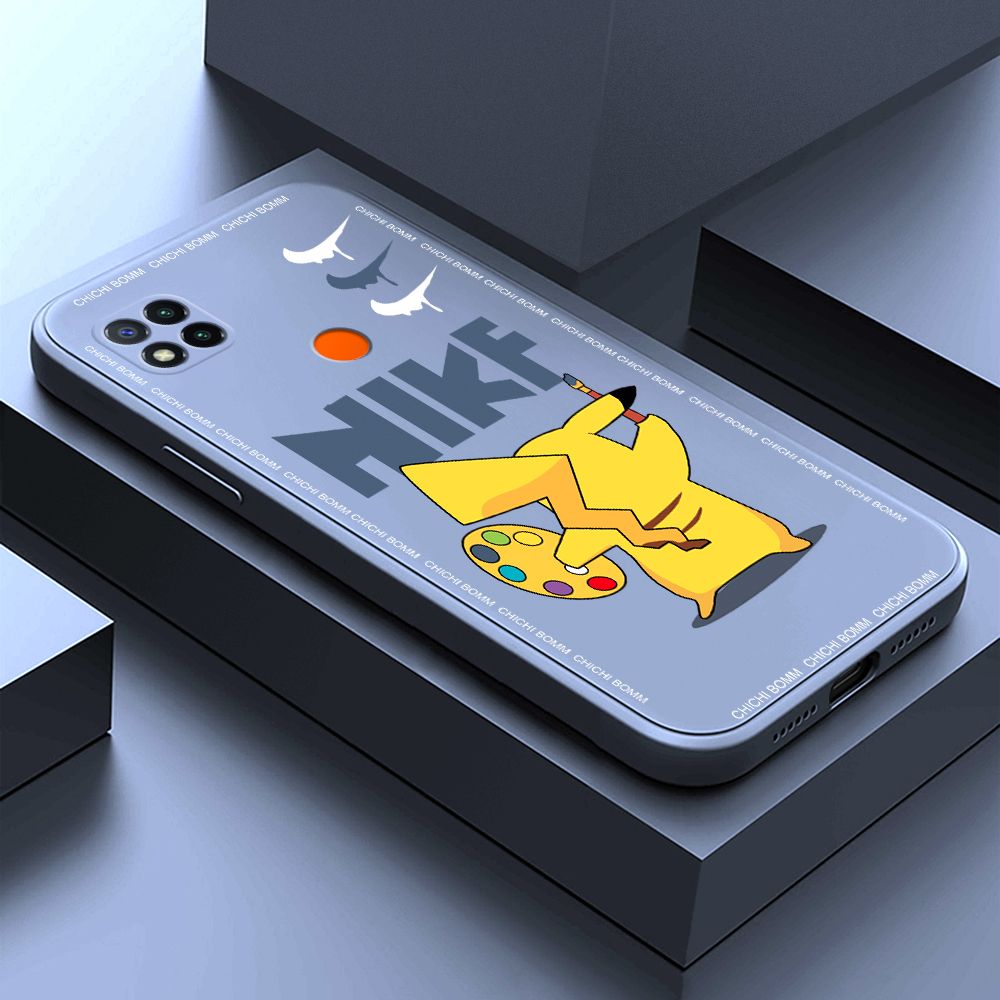 Hontinga for Redmi 9C Case Fashion Cartoon Animals Phone Case Phone Case Soft Square Edge Silicone Cases Full Lens Cover Shockproof Protection Cover