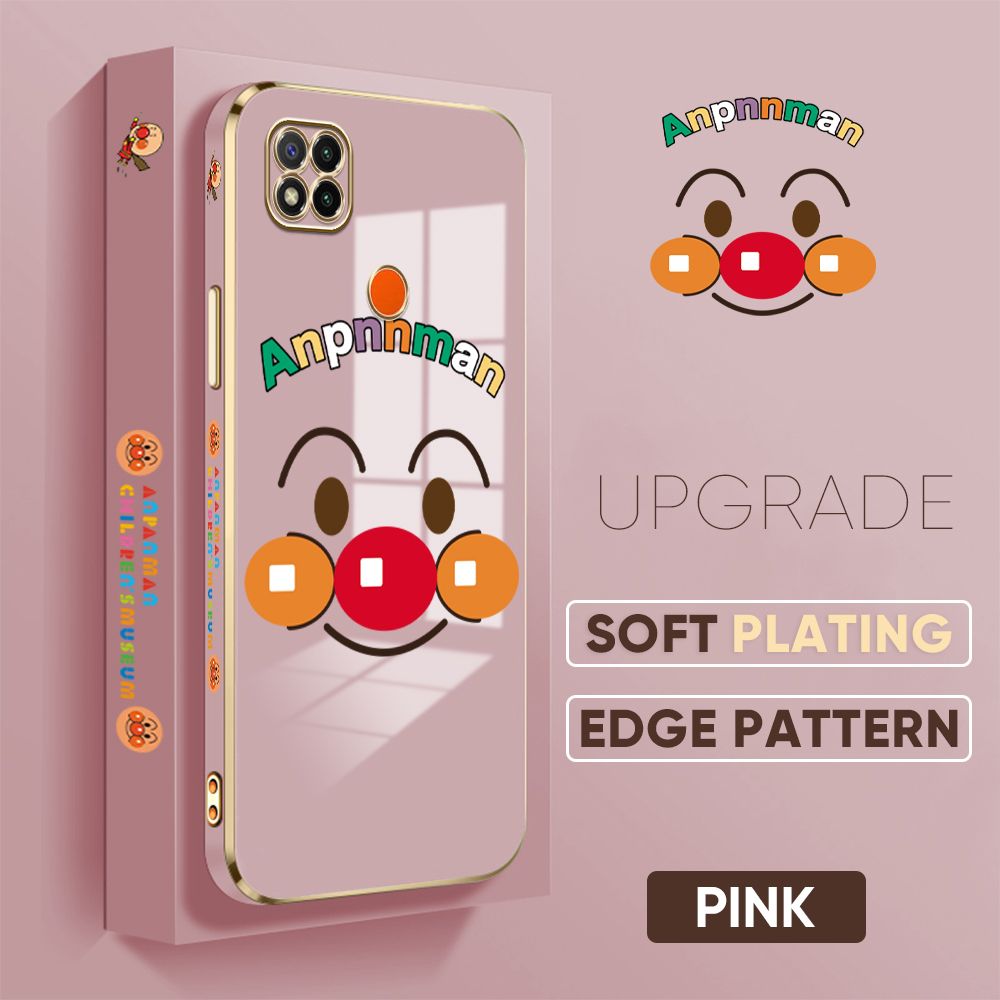 TA for Redmi 10A 9C Back Cover + Free Lanyard Bread Superman Luxury 6D Plating Case Side Pattern Soft Silicone Square Phone Cases