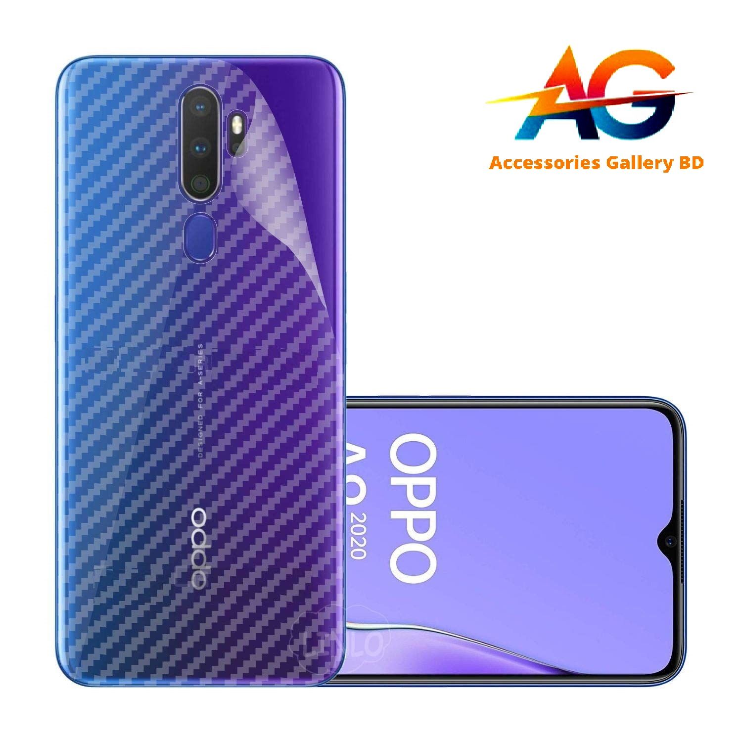 Oppo A9 2020 Carbon Fiber Sticker Vinyl Back Poly Skin Protector