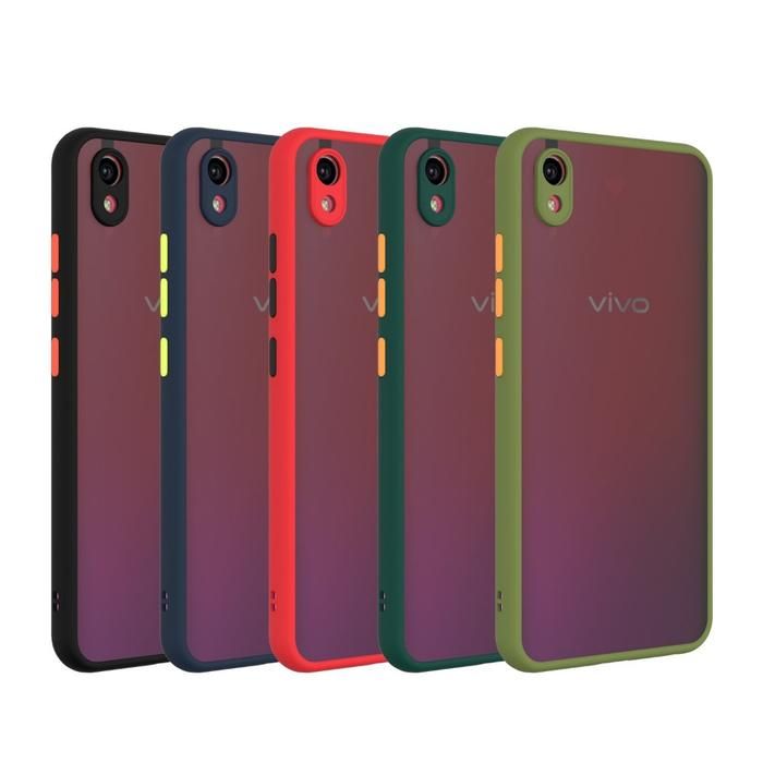 Smoke Matte Shockproof Hard Phone Armor Back Cover for Vivo Y91C / Y91i / Y90