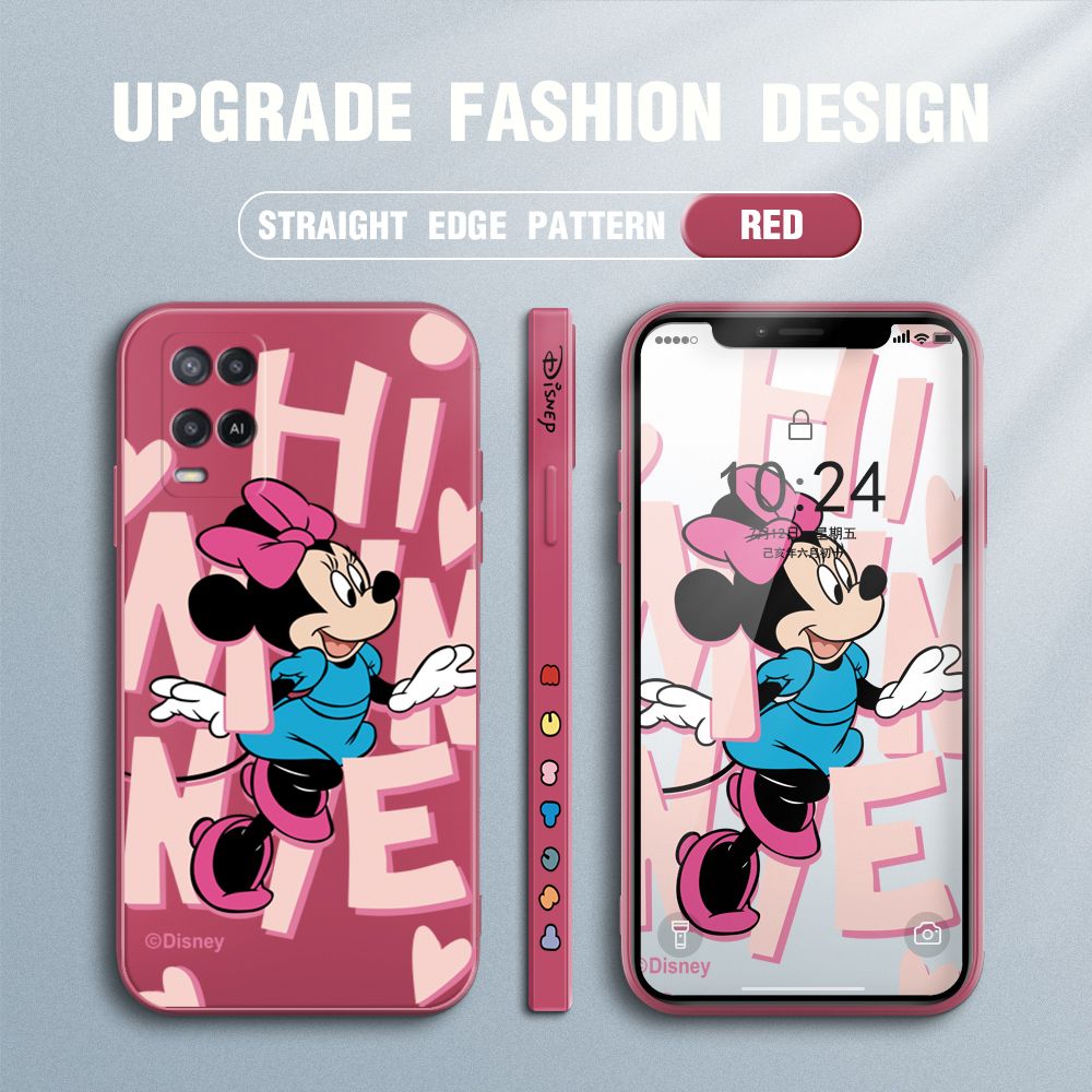 UCUC for OPPO A54 / A54 2021 Back Cover Cute Cartoon Characters Ultra Thin Soft Luxury Square Multicolor Liquid Silicone Phone Case
