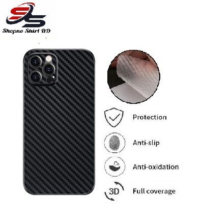 Apple_iPhone 12 Pro Carbon Fiber Sticker Vinyl  Back Poly Skin Protector