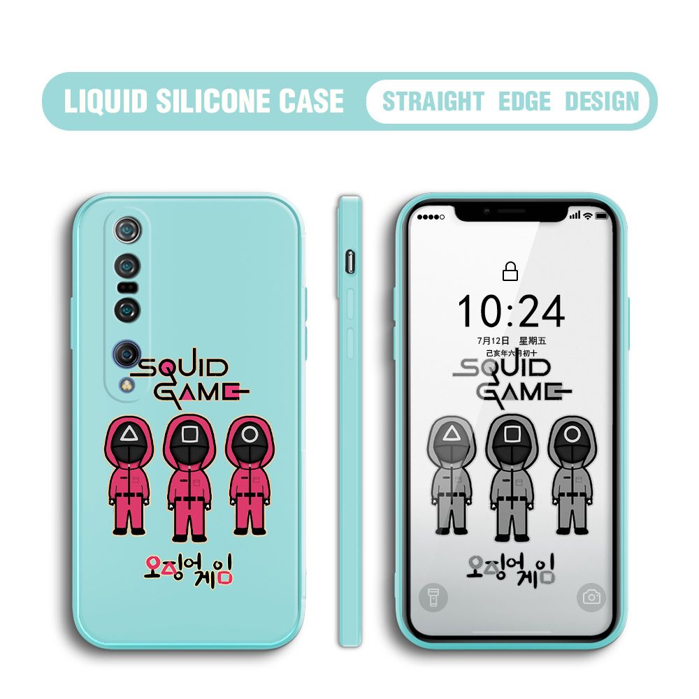 UCUC for Xiaomi Mi 10 Pro Case Trend Cartoon Korean Squid Phone Cover Liquid Silicone Case Phone Protective Case