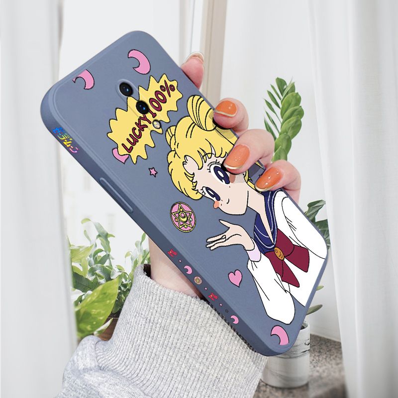 AMORVOR for OnePlus 7 Back Cover Anime Super Sailor Moon Side design Soft Case Liquid Silicone Phone Cases