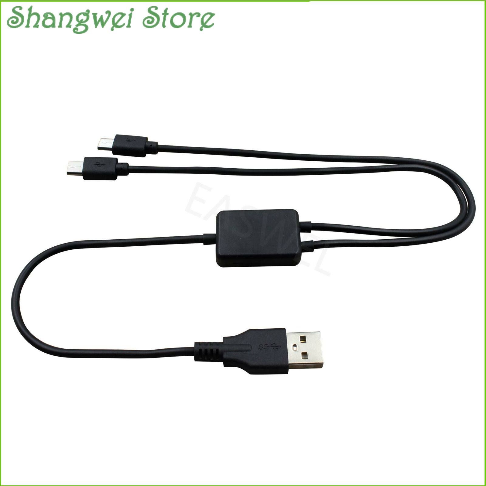USB 2.0 Type A Male To Dual Micro USB Male Splitter Y Charging Cable