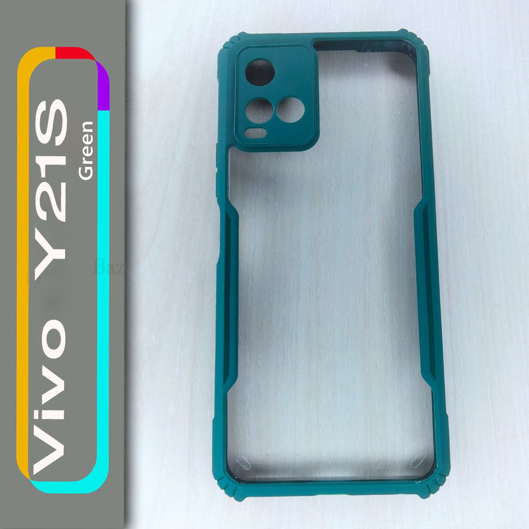 For Vivo Y21s  - Transparent Silica Gel Matte ShockProof Slim Thin Back Cover Phone Case With Bumper