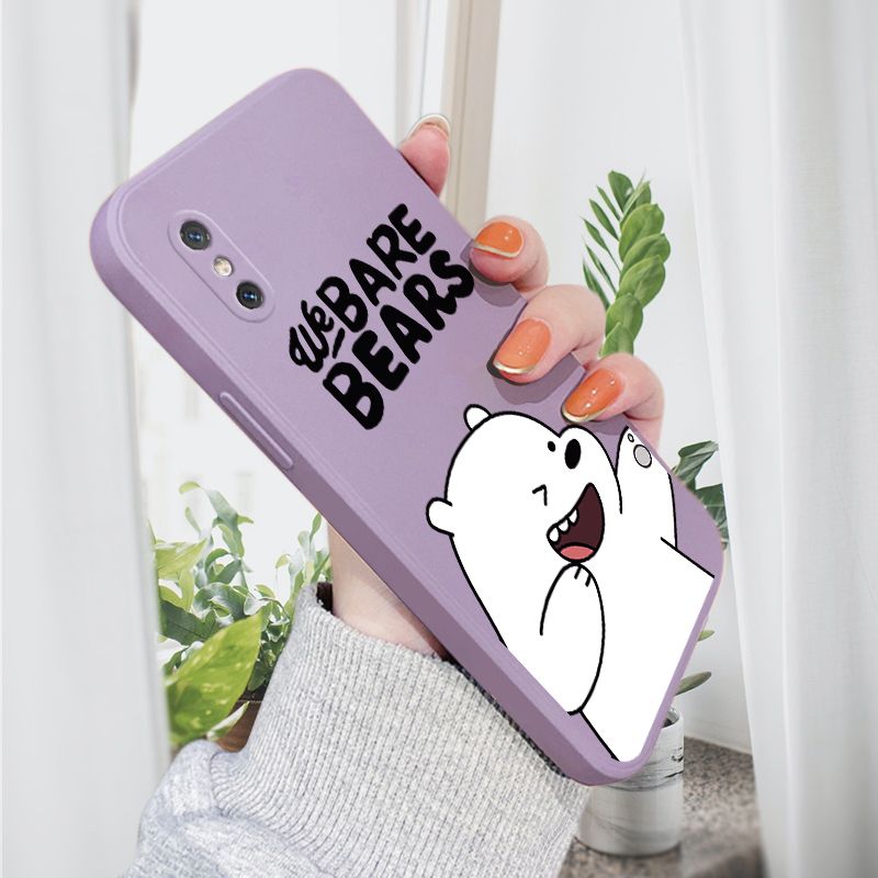 AMORVOR for Xiaomi MI 8 Pro Back Cover Cartoon Cute Panda Side design Soft Case Liquid Silicone Phone Cases