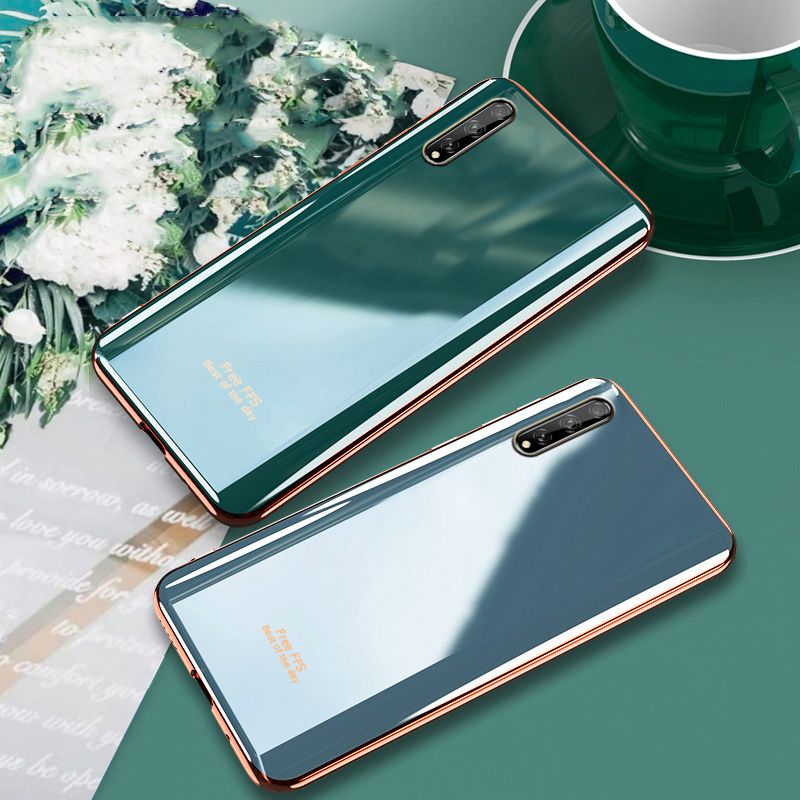 For Huawei Y8P Case Silicone Soft Back Covers Electroplated Avocado Green Glitter Full Protector For s Huawei Y8P Back Cover