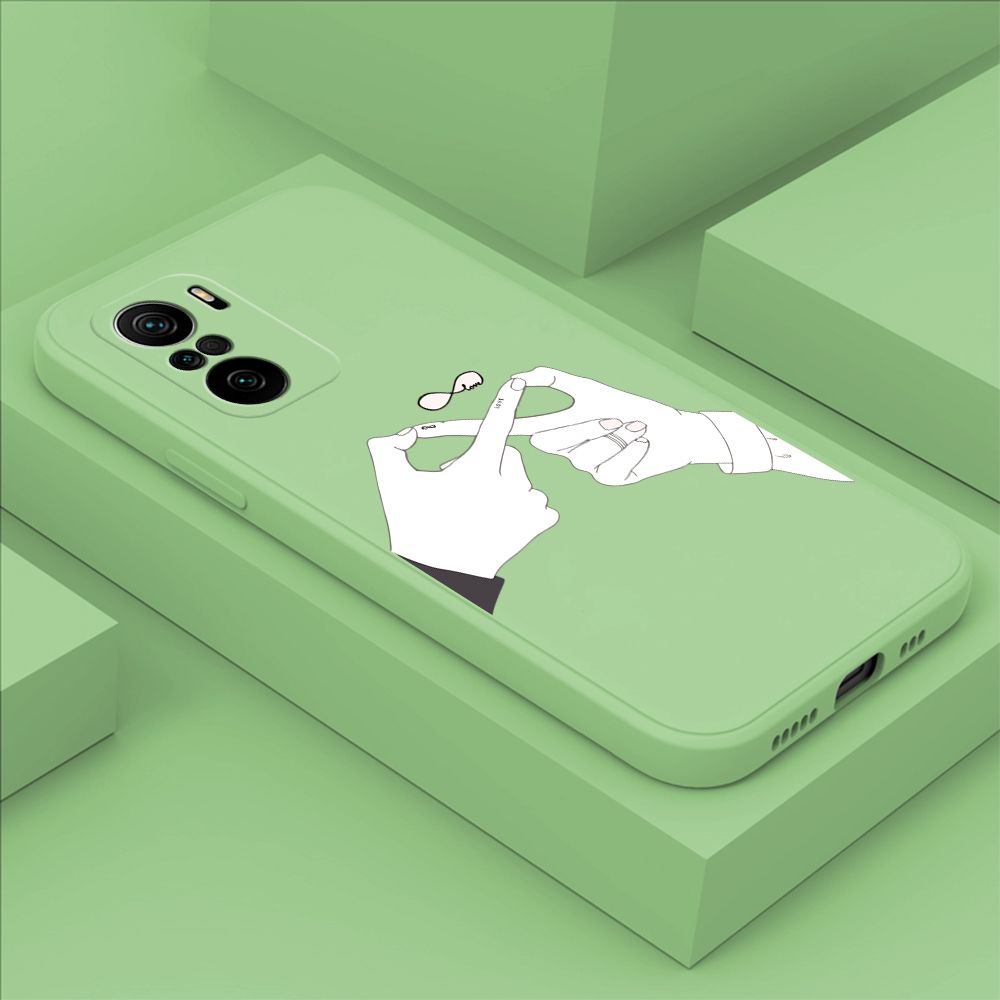 ZeroQiQi for Redmi K40/K40 Pro/Xiaomi Poco F3 Back Cover Mobius Ring Ultra Thin Soft Luxury Square Multicolor Liquid Silicone Phone Case