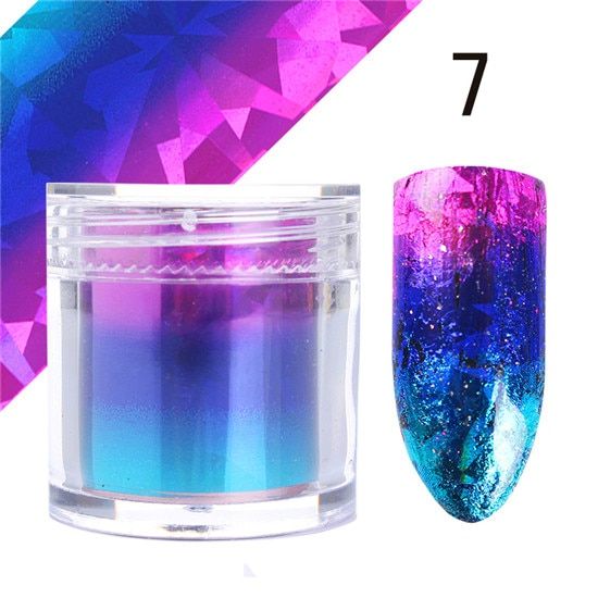 1M Gradient sparkly Sky Nail Foil Blue  Paper Decals Decor Nail Art Sticker Decoration Accessories