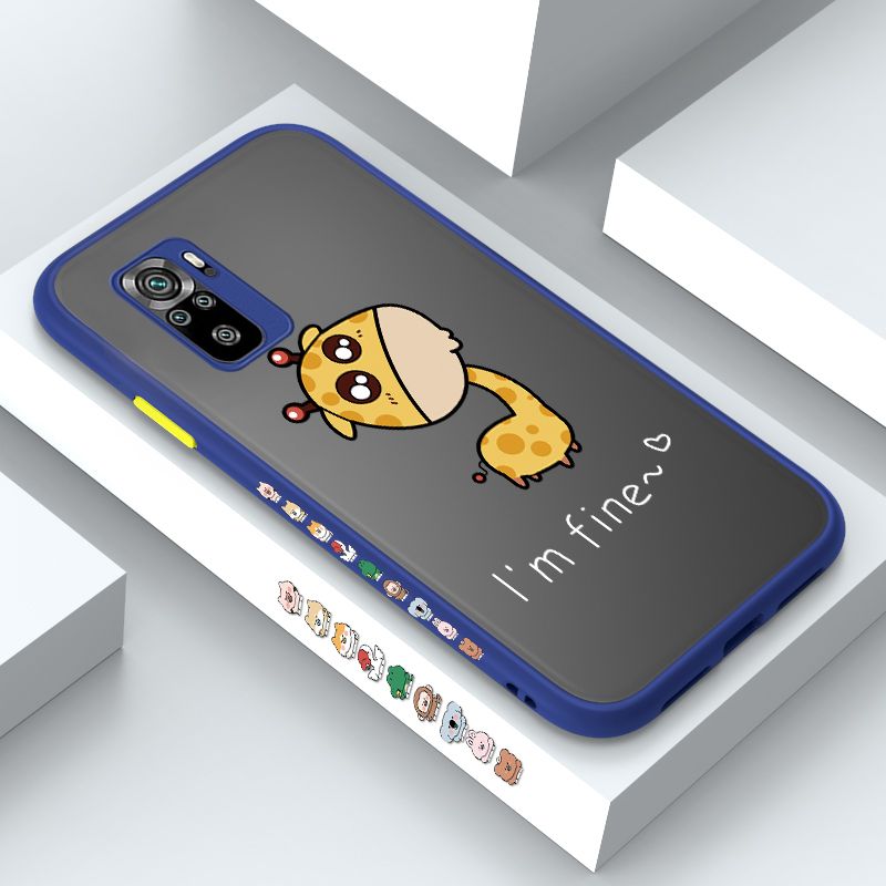 ZeroQiQi for Redmi Note 10 Case Cute Funny Giraffe Side Printing Cover Frosted Ultra Thin Protective Anti Fall Phone Case