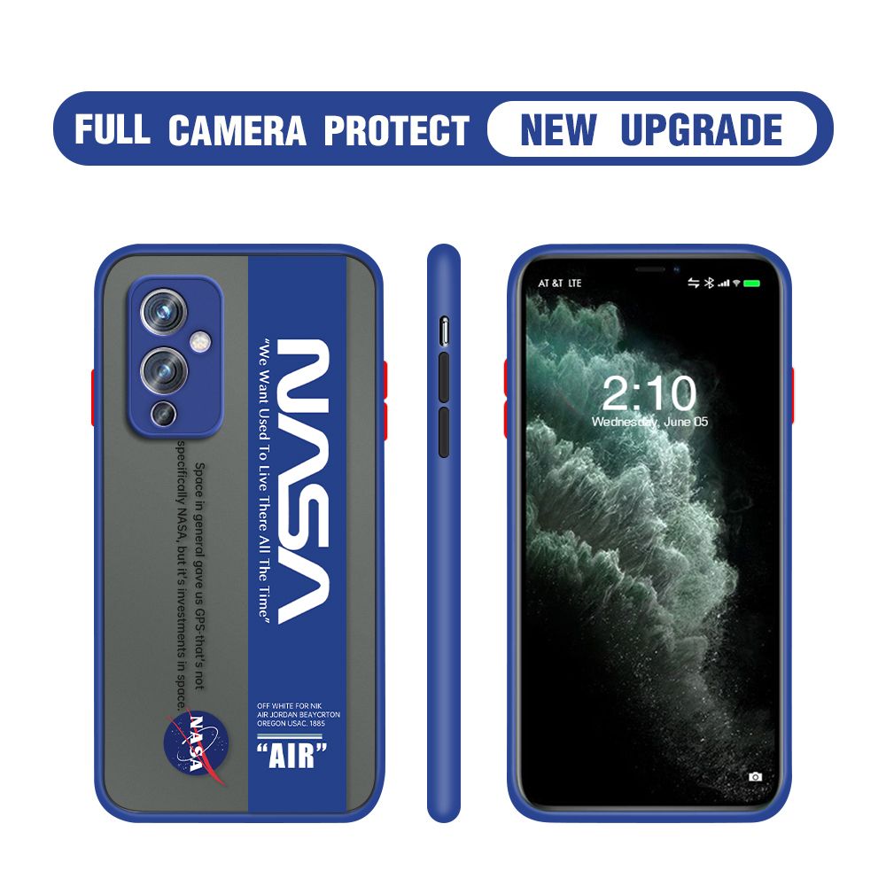 Hontinga for OnePlus 9 Case Astronaut Space Logo Cases Edge Frosted Transparent Phone Cover