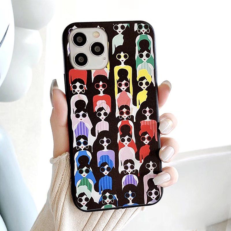 Olige Case For Realme C25 C25s C21 C20 C17 C15 C12 C11 C3 C2 8 Pro 7i 7 Pro 6 Pro 5 Pro 6i 5i 5s X3 XT Narzo 30A Soft Phone Trend Fashion Girl Sunglasses Colorful Tags Matte Shockproof Cover Protector Cover