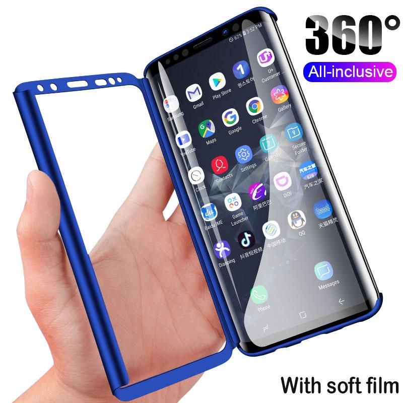 For Samsung Galaxy S20 S20+ S20 Ultra S8 S9 S10 Plus S6 S7 Edge Note 10 Plus Note 8 Note 9 Case, 360 Degree Full Body Protection Hard Plastic 3 in 1 Protective Casing Cover (Free Soft Screen Protector)