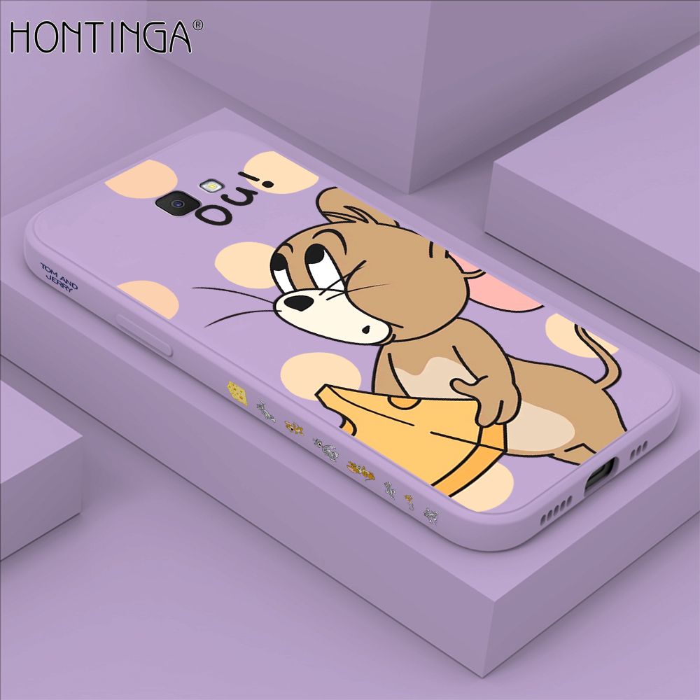 Hontinga for Samsung J7 Prime Case Side Design Cute Cartoon Mouse Back Cover Soft Square Edge Pattern Liquid Silicone Trend Phone Cases