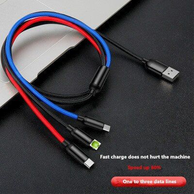 3.5AFast Charing line one For three data line For ios Charging line Android type-c Data line lighting three-in-one mobile phone