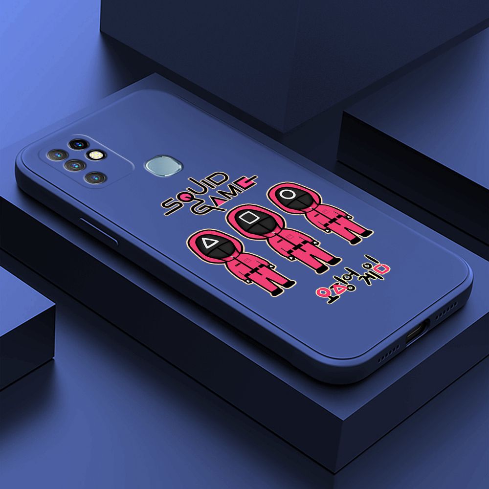 ZeroQiQi for Infinix Hot 10 Case Trend Cartoon Korean Squid Phone Cover Liquid Silicone Case Phone Protective Case