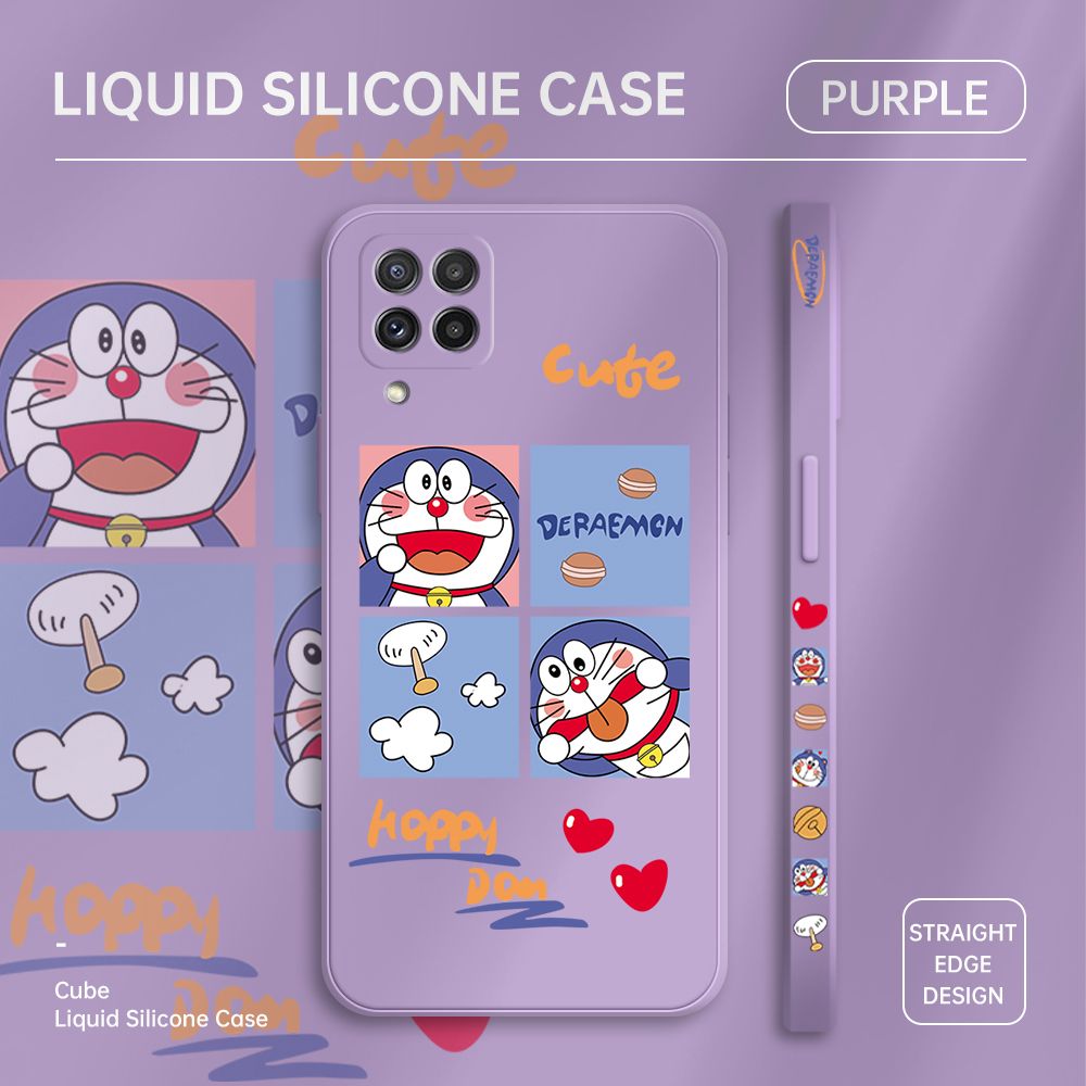 ZeroQiQi for Samsung A22 Case Cartoon Cat Phone Cover Soft Full Lens Protection Case Ultra Thin Soft Liquid Silicone Phone Case