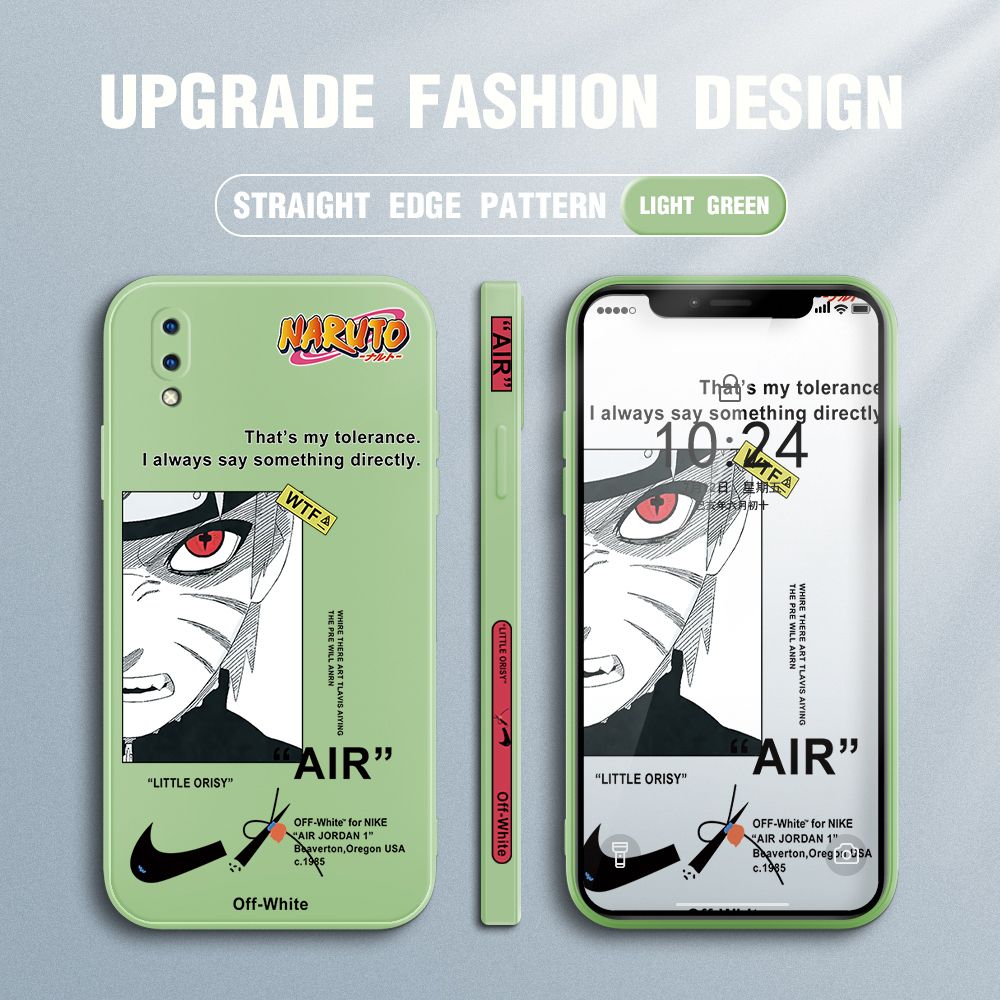 Jizetin for Vivo Y93 Case Side Design Phone Cover Anime Uzumaki Naruto Cover Square Edge Pattern Liquid Silicone Trend Case
