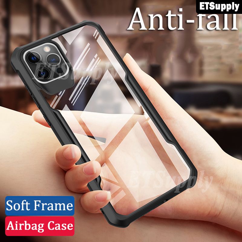For iPhone 12 Pro Max Armor Case Transparent Hard Cover Full Protector Airbag Phone Casing HP for iPhone12 Pro Max