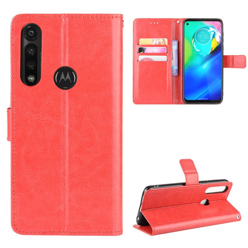 Holster Flip Stand Wallet Crazy Horse PU Leather Case For Motorola Moto G Power Cover