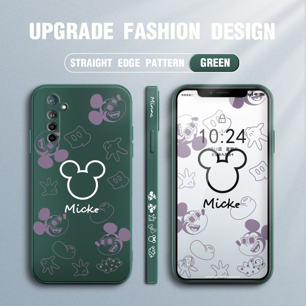 Jizetin for Realme X2 / Realme XT Case Creative Printing Pattern Side Design Phone Case Square Edge Pattern Liquid Silicone Cases Full Cover Camera Shockproof Protective Case