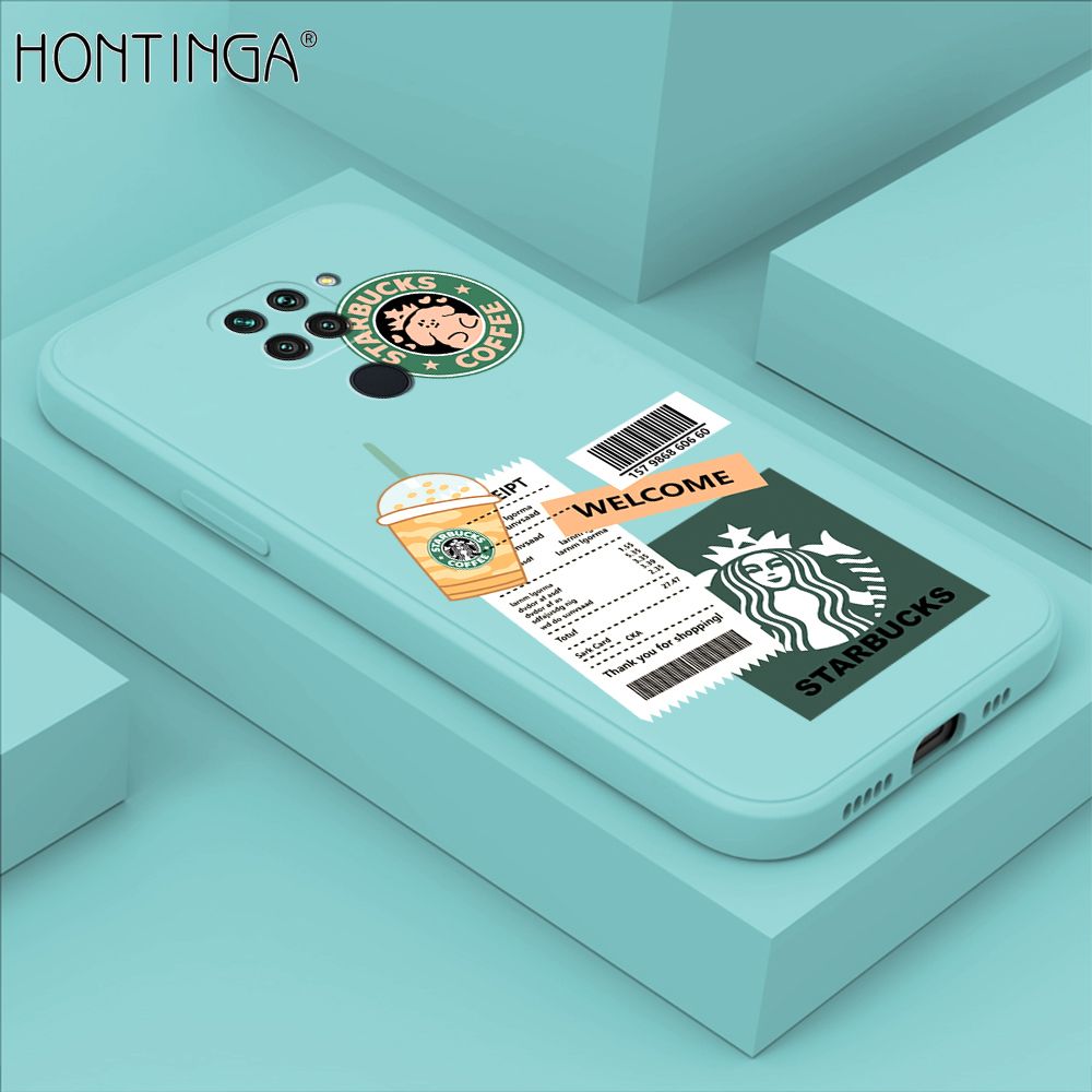 Hontinga for Redmi Note 9 Case Cartoon Popularity Phone Case Soft Square Edge Silicone Cases Full Lens Cover Shockproof Protection Cover