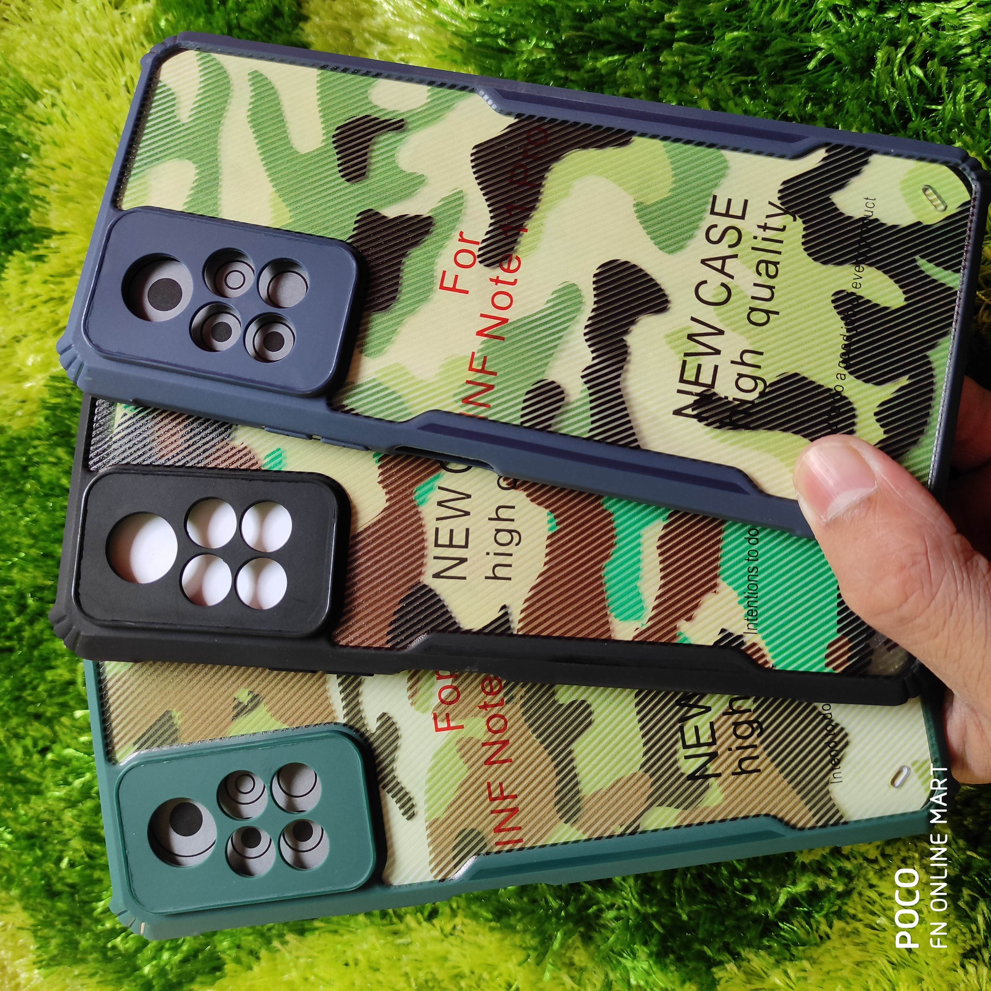 For Infinix Note 11 Pro, X697 Shockproof Bumper Cover With Camo Flock Texture - Phone Back Cover