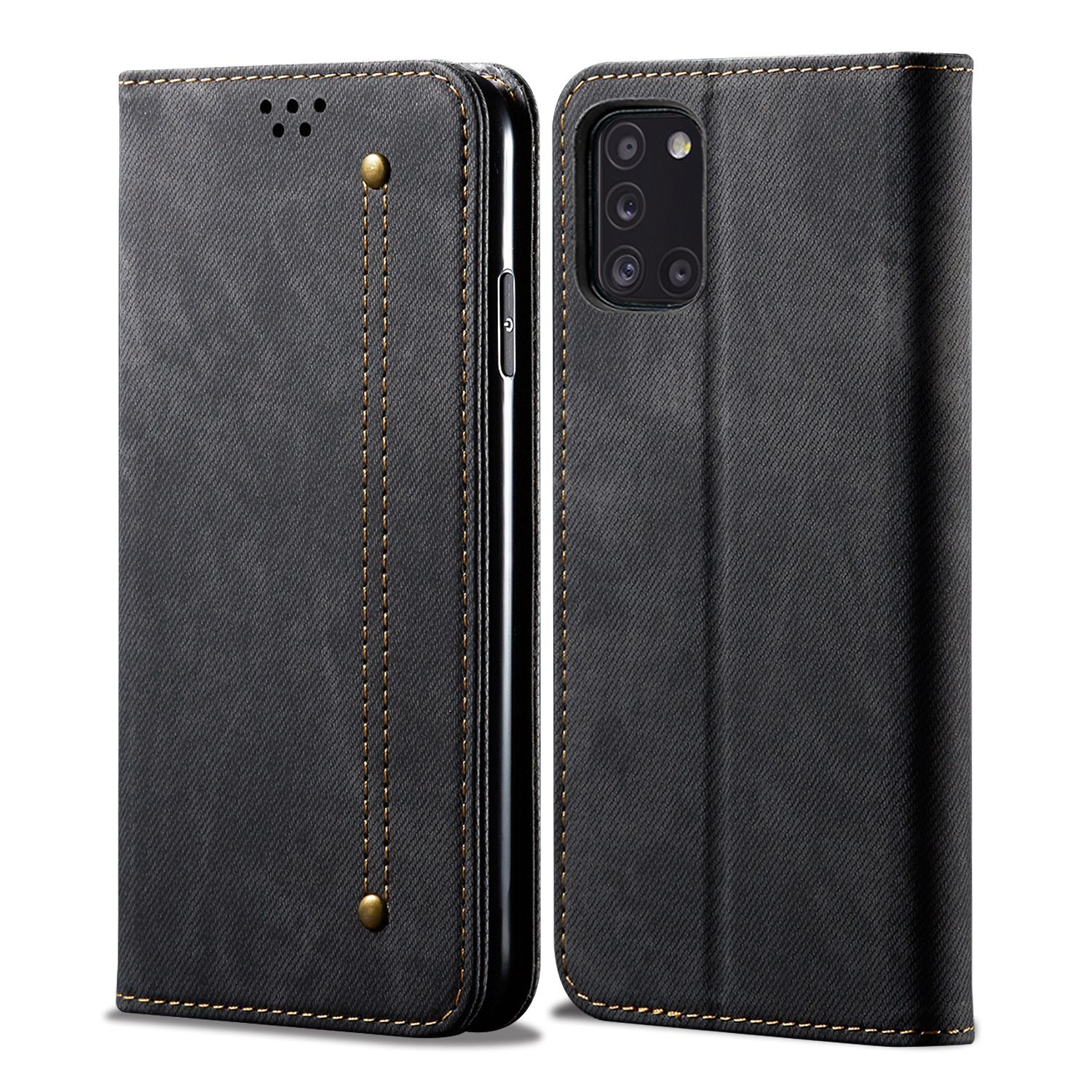 For Samsung A31 Retro Style Magnet Flip Leather Protective Case with Stand Card Slots Casing