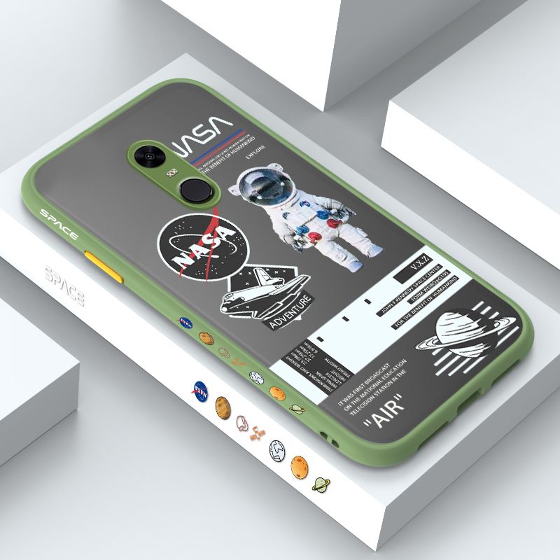 ZeroQiQi for Redmi 5 Plus Case Creative Cartoon Astronaut Side Printed Pattern Design Phone Cover Frosted Transparent Ultra Thin Protective Phone Case