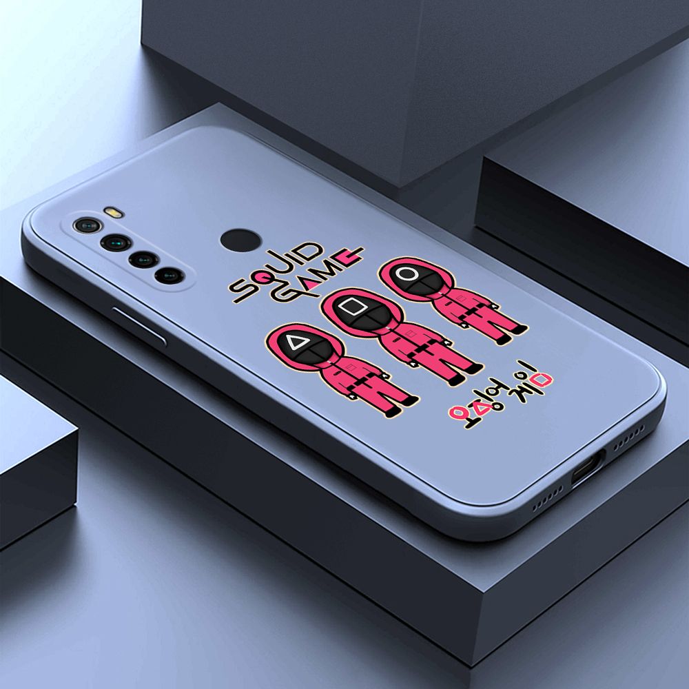 ZeroQiQi for Xiaomi Redmi Note 8 Case Trend Cartoon Korean Squid Phone Cover Liquid Silicone Case Phone Protective Case