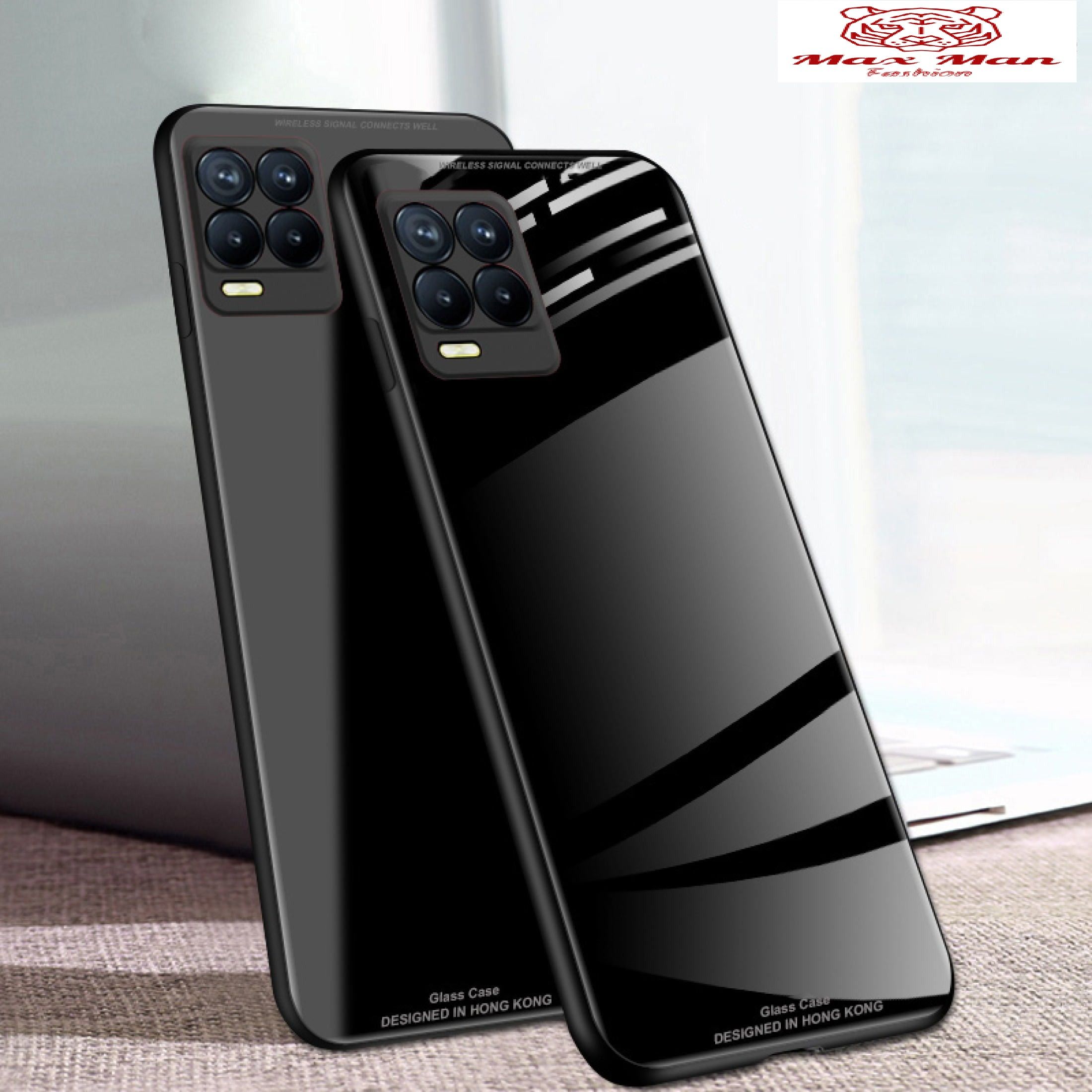 Realme 8 5G - { DESIGNED IN HONG KONG } Premium Quality Tempered Glass + TPU Glass Case Backcover Scratchproof Protective Phone Case