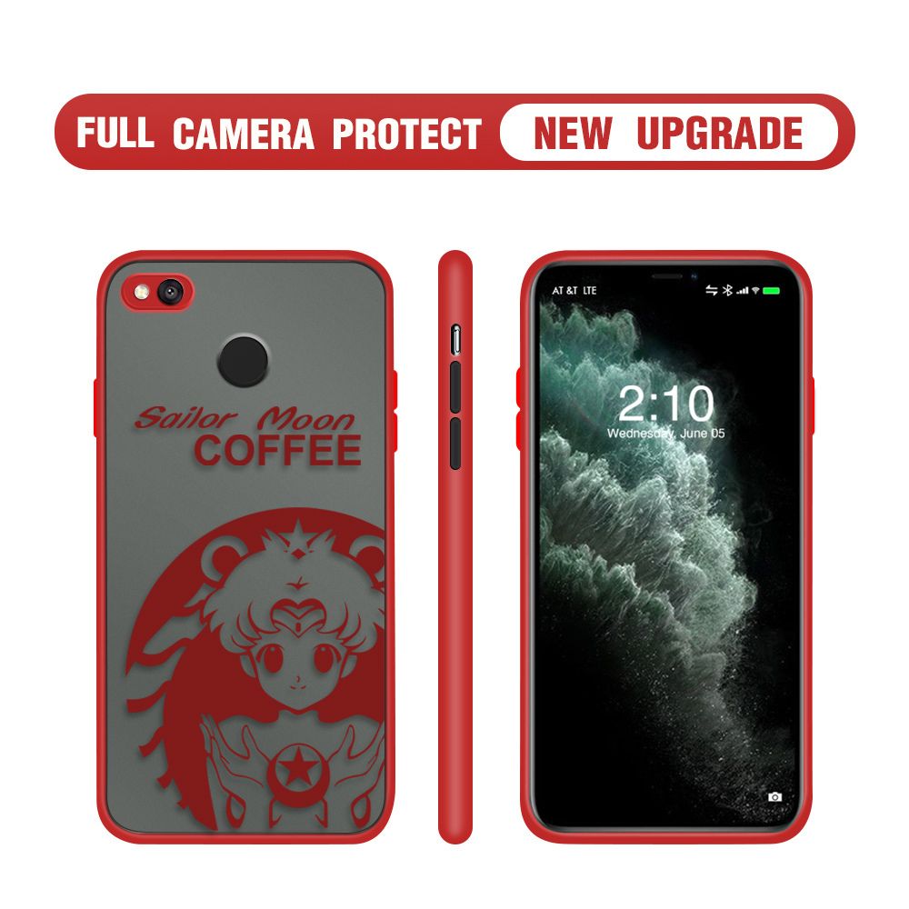 Hontinga for Redmi 4X Case Sailor Moon Cases Edge Frosted Transparent Phone Cover